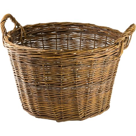 Weidenkorb 50 cm Holzkorb Kaminholzkorb Erntekorb Dekokorb Aufbewahrungskorb (1/5)