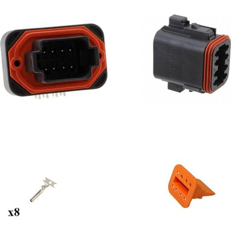 Kit connettore serie DT13 femmina 8 vie da C.S. Nero
