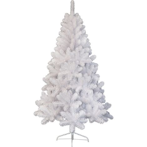 Albero di Natale tutto bianco 210 cm folto 1160 rami apertura rapida ad ombrello pvc ignifugo artificiale (1/4)