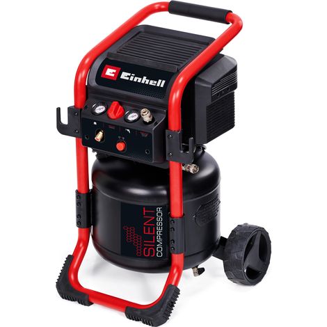 Einhell Kompressor TE-AC 240/24 Silent (1500 W, max. 10 bar, 24 L Tank, ölfrei, 240 l/min Ansaugleistung, 70 dB Flüsterkompressor, 2 Manometer, Druckminderer)