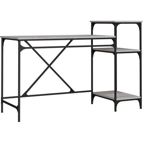 Maison Exclusive - Scrivania Ripiani Grigio Sonoma 135x50x90cm Multistrato e Ferro