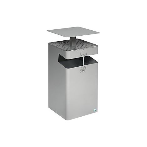 Colector de residuos/cenicero  con tejadillo  capacidad 72 l 
