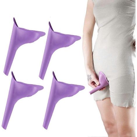 Lot de 4 urinoirs féminins portables, entonnoirs pour uriner, idéaux pour le camping, les voyages et la randonnée. (1/5)