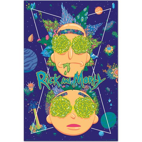 Grupo Erik Póster Rick y Morty High in the sky - Lamina decorativa Rick y Morty High in the sky/Póster Producto con licencia oficial