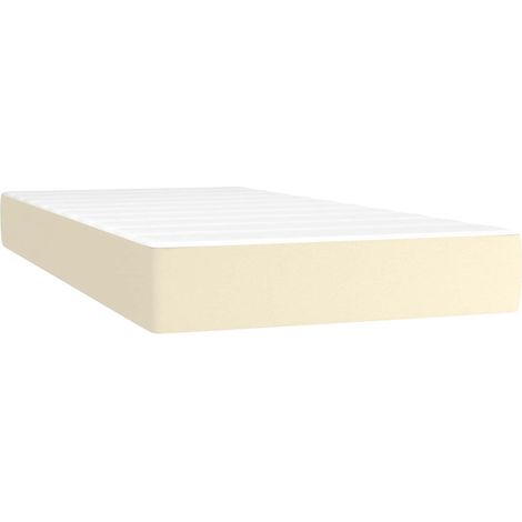 Pocket Spring Bed Mattress Medium Cream 80x200x20 cm Faux Leather vidaXL