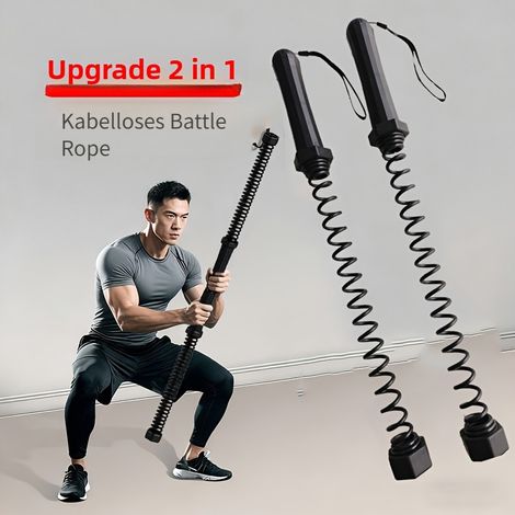 Set of 2 Ropeless Battle Ropes, Convenient Exercise Ropes for Home Fitness, Ideal for HIIT, Low-Impact Cardio, Strength Training, And Core Muscle Development for Both Men And Women (1/5)