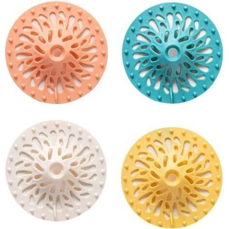 Filtro di scarico per lavandino, tappo di scarico con filtro, protezione per scarico in silicone, filtro di scarico in silicone per bagno, vasca da bagno, lavello da cucina, 4 pezzi