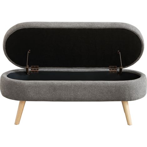 Banc de rangement 110 cm revêtu de chenille. Design moderne,parfait pour ranger les chaussures,adapté chambre,couloir et salon.