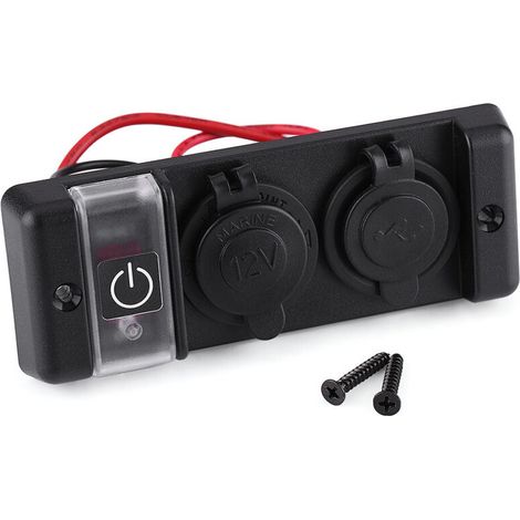 12V étanche allume-cigare double USB prise de courant panneau de commutation pour voiture RV bateau marin (1/5)
