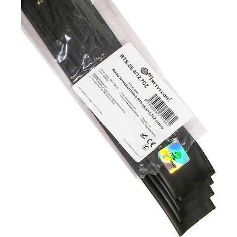 5x Tubo termorretráctil RTS 25.4/12.7 negro