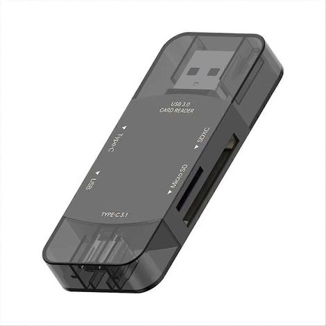 Lecteur de cartes SD OTG 6 en 1, adaptateur USB Type-C 3.1 vers USB, lecteur de cartes TF USB 3.0 pour téléphone et ordinateur A (1/5)