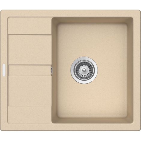 Granitspüle Victory S580.80 - Creme, ab 45er Unterschrank, 580 x 500 mm