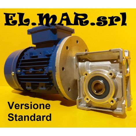 HP 0,5 KW 0,37 Motoriduttore Vite Senza Fine  Trifase  Senza Accessori - 187 Giri