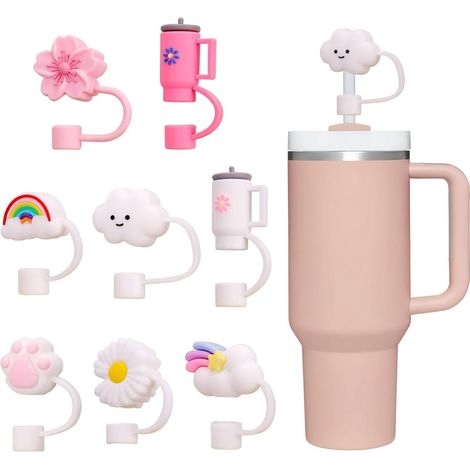 Copricannuccia per bicchiere d'acqua - tappo antipolvere - tappo a forma di fiore - set da 8 pezzi
