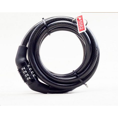 Antivol de vélo Master Lock avec câble, cadenas à combinaison pour vélo, câble antivol pour équipement de plein air, noir (1/5)