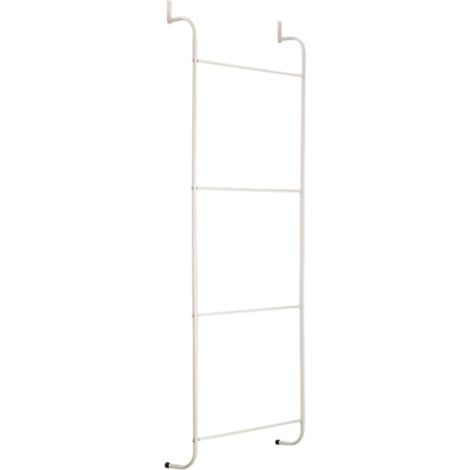 Porte-serviettes à 4 niveaux à suspendre à la porte, pour serviettes et accessoires, blanc (1/5)