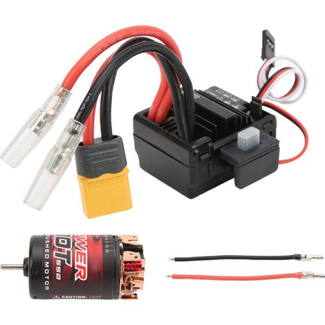 Moteur à balais 550 à 3 emplacements, 30 dents, avec variateur électronique de vitesse (ESC) 80 A, kit de pièces détachées pour voitures RC 1/10 et 1/12. (1/5)