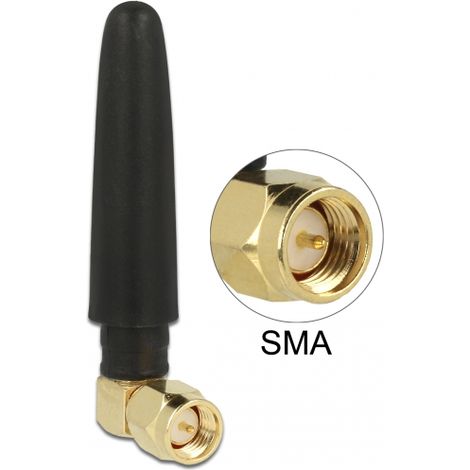 Delock LTE Antena macho SMA 90Â° 2 dBi omnidireccional fija para negro