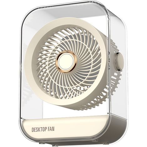 Ventilador portátil recargable, mini ventilador para exteriores y camping, 5 velocidades ajustables, ventilador de escritorio USB. (1/5)