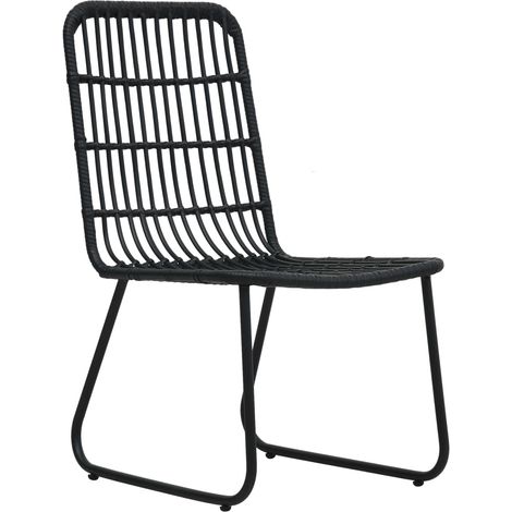 Maison Exclusive - Gartenstühle 2 Stk. Poly Rattan Schwarz