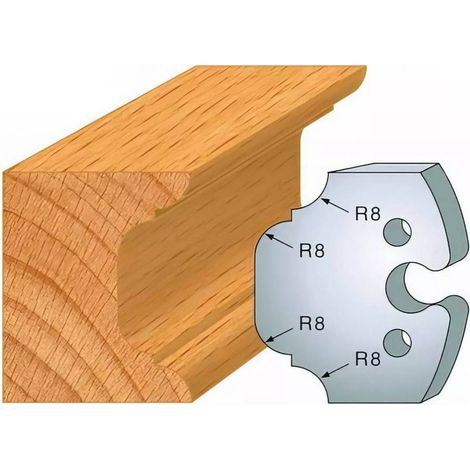 Jeu de 2 Fers Profilés Acier HT 50 x 5,5 mm - N°214 Congé 1/4 de rond - Outil de menuiserie - Diamwood