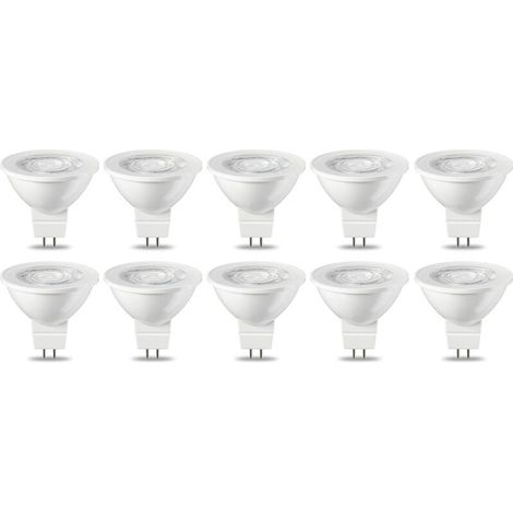Pack of 10 GU5.3 MR16 5W LED bulbs, warm white, non-dimmable, 220V [Energy class G]