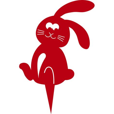 Figurine à piquer lapin rouge 21x18 cm (1/5)