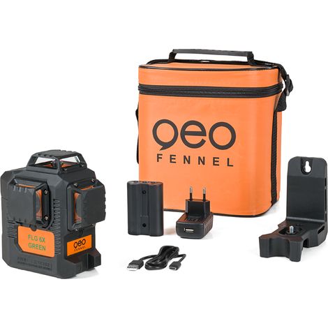 Geo Fennel – Laser multi lignes vert 3 x 360° – Portée 80m – Batterie Li-ion amovible – Pour travaux intérieurs – 534500