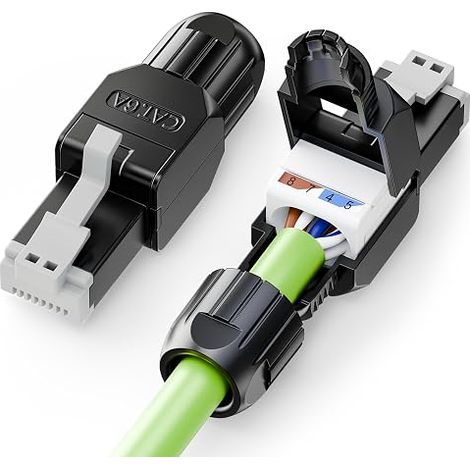 Cat6A Toolless RJ45 Connector, 10Gbps 500MHz, Black (1/5)