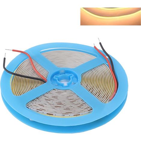Ruban LED Flexible COB 90 CRI Ruban LED adhésif à coupe flexible 5m 3000K Lumière blanche douce (1/5)