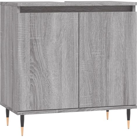 Armoire de bain moderne pratique rangement 58 x 33 x 60 cm en bois d'ingénierie sonoma gris (1/5)