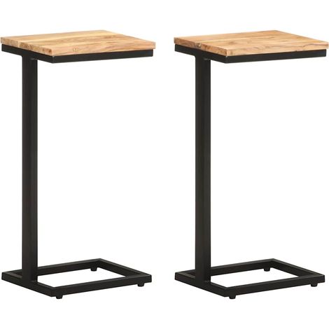 321971 vidaXL Side Tables 2 pcs 31,5x24,5x64,5 Solid Acacia Wood (1/5)