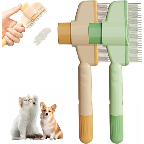 Peigne de Toilettage pour Chat,2 PCS Peigne Démêlant Anti-Puces pour Chats Et Chiens À Poils Longs Brosse À Dents Denses pour Enlever Les Poils Morts Et Nœuds Peignes pour Chat (1/5)