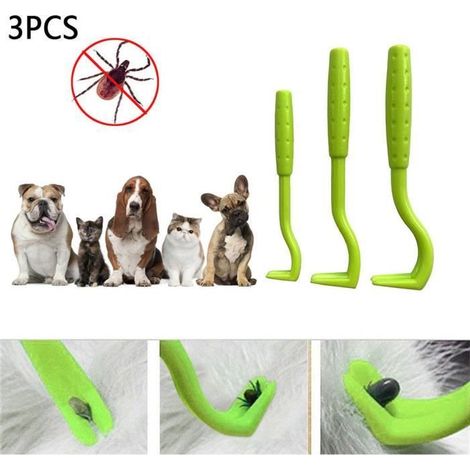 Tire Tique,Crochet à Tiques,Pince a tique,produit anti tique,Retire/Enlève/Attrape parasites,Lot de 3 pinces pour Chat Chien Humain (1/4)