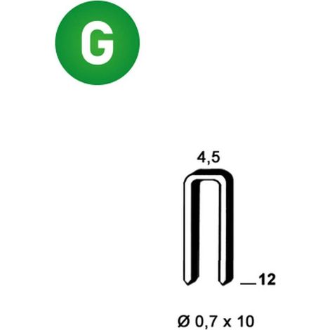 10 000 Agrafes Galvanisées O-12 - 4.5x12x0.7x1 mm - D-Work