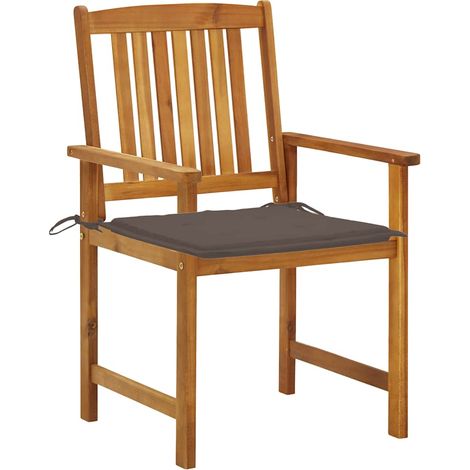 Chaises de jardin avec coussins lot de 4 Chaises d'extérieur Bois d'acacia massif (1/5)