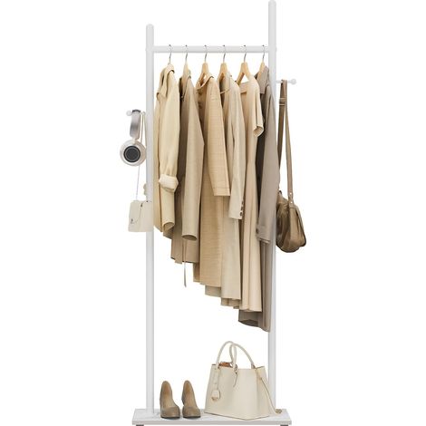 Métal Porte Manteau, 50cm Largeur Portant à Vêtements, Blanc (1/5)