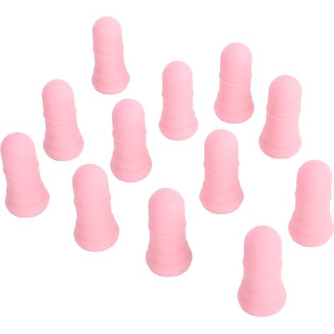 Ensemble de 12 ventouses faciales en silicone rose pour soulager la fatigue oculaire et masser le contour des yeux. (1/5)