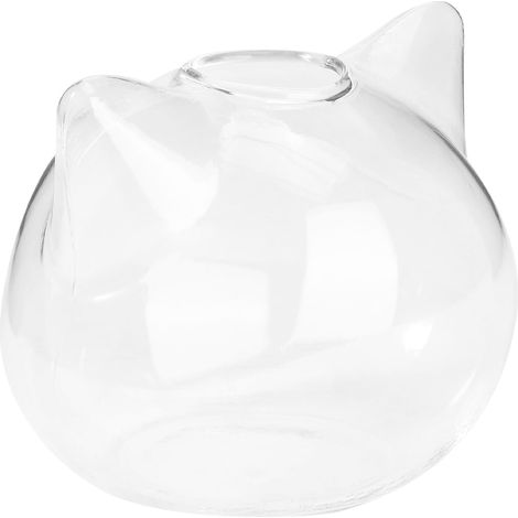 Vase en Verre Transparent Forme Chat pour Décoration Maison Élégante Fonction pour Bouquets Frais et Fleurs Artificielles, Style Moderne et Créatif (1/5)