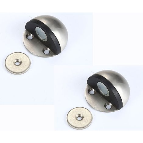 2 Butées Porte Magnétiques Acier Brossé Auto-adhésives (1/5)