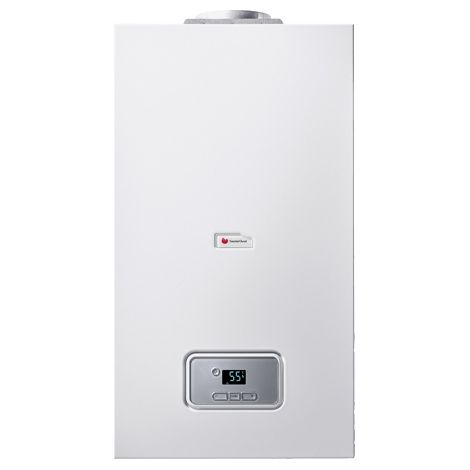 Saunier Duval – Chaudière gaz à basse température 25kW – Classe énergétique A – Débit 11,7 l/min – Température réglable 35-60°C (1/2)