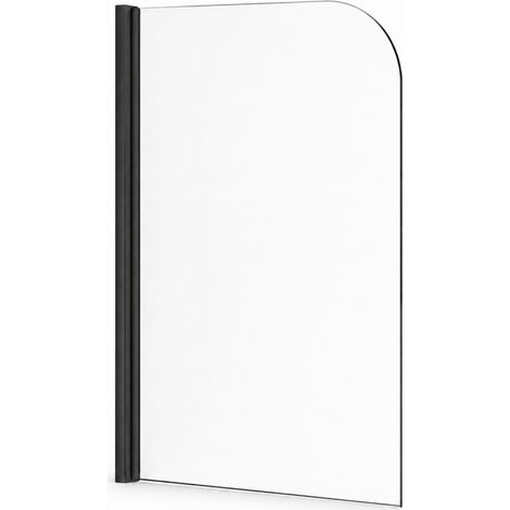 OTITEC Pare-baignoire MURANO 80 x 140 cm noir verre transparent 6 mm (1/4)