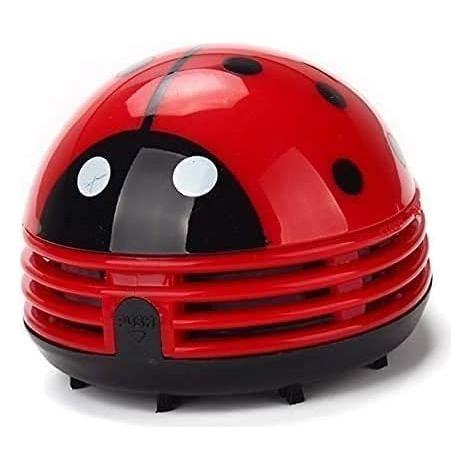 Mini aspirateur de bureau portable mignon à motif dessin animé, nettoyeur de poussière et ramasse-miettes (Rouge002)