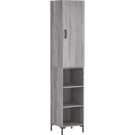 Credenza buffet cassettiera mobile contenitore organizer cucina soggiorno soggiorno alto Sonoma 34,5 x 34 x 180 cm pannelli compositi grigio 020035330