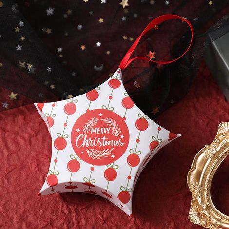 Boîte À Bonbons De Noël - Étoile En Papier Avec Cordon De Suspension - Décoration De Fête Pour Arbre De Noël Et Intérieur - Lot De 1 (1/3)