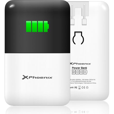 Batería Eléctrica PHOENIX TECHNOLOGIES PHPOWERBANK3000 (1/2)