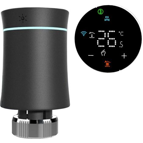 Thermostat intelligent BRT-100 pour radiateur, climatiseur et WiFi avec contrôle par application, écran tactile numérique LED, économie d'énergie, thermostat programmable 5+2 positions (passerelle non (1/4)