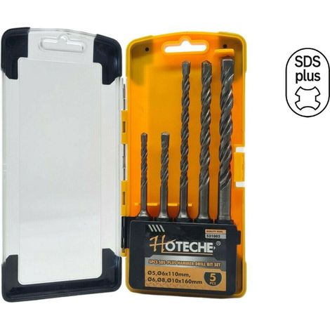 KIT ASSORTIMENTO DI 5 PUNTE PER TRAPANO SDS PLUS DA 5-6-8-10 MM PER CEMENTO (1/5)