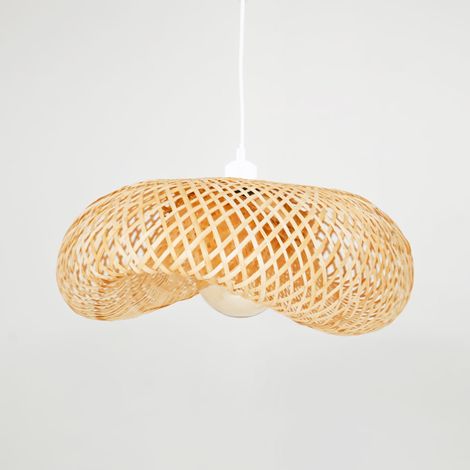 Suspension en osier "FREY" - Avec interrupteur et prise - boho chic