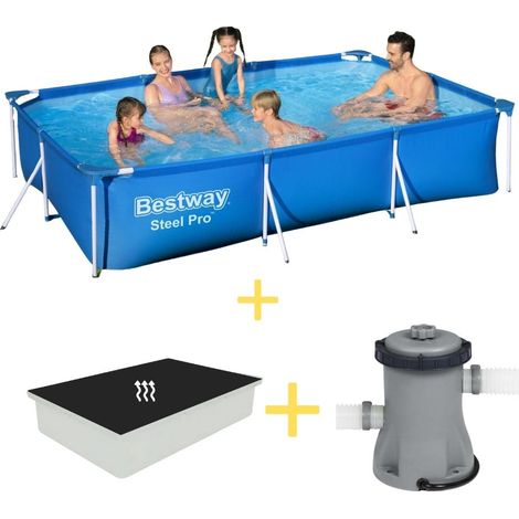 Bestway Bestway Steel Pro Rectangulaire - 300x201x66 cm - 3-pièces S22300